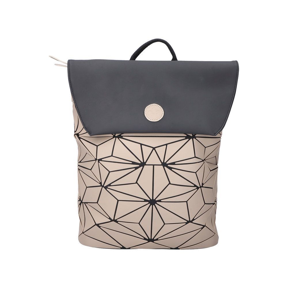 Rucksack mit ZickZack Muster in Beige und Schwarz